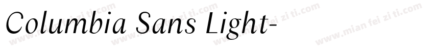 Columbia Sans Light字体转换